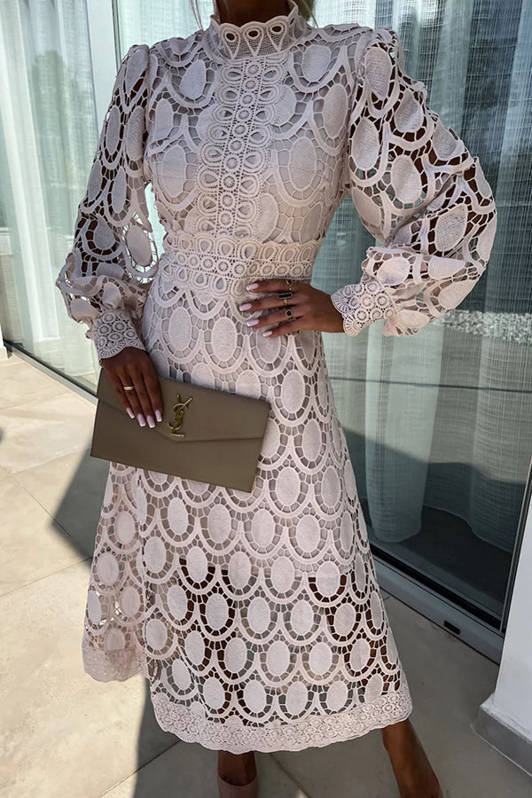 Amelia | Delicate Lace Midi Dress