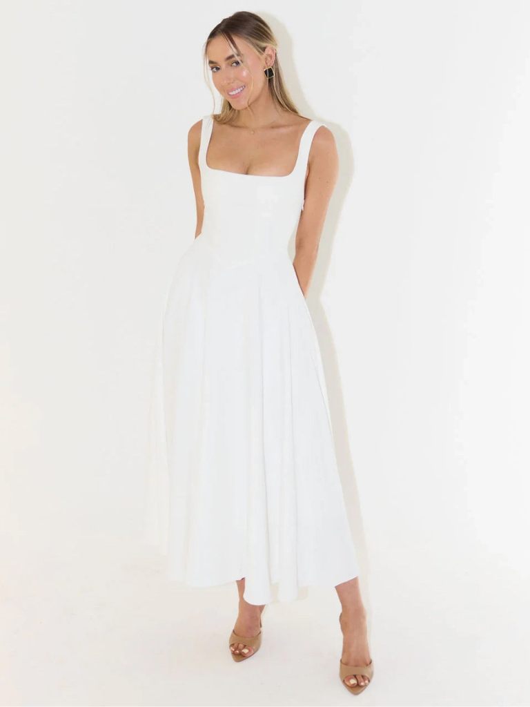 Maya | Off-Shoulder Flowing Midi Dress