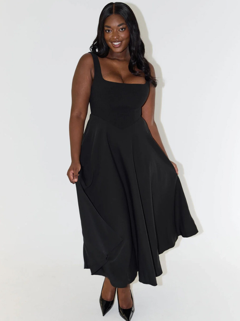 Maya | Off-Shoulder Flowing Midi Dress