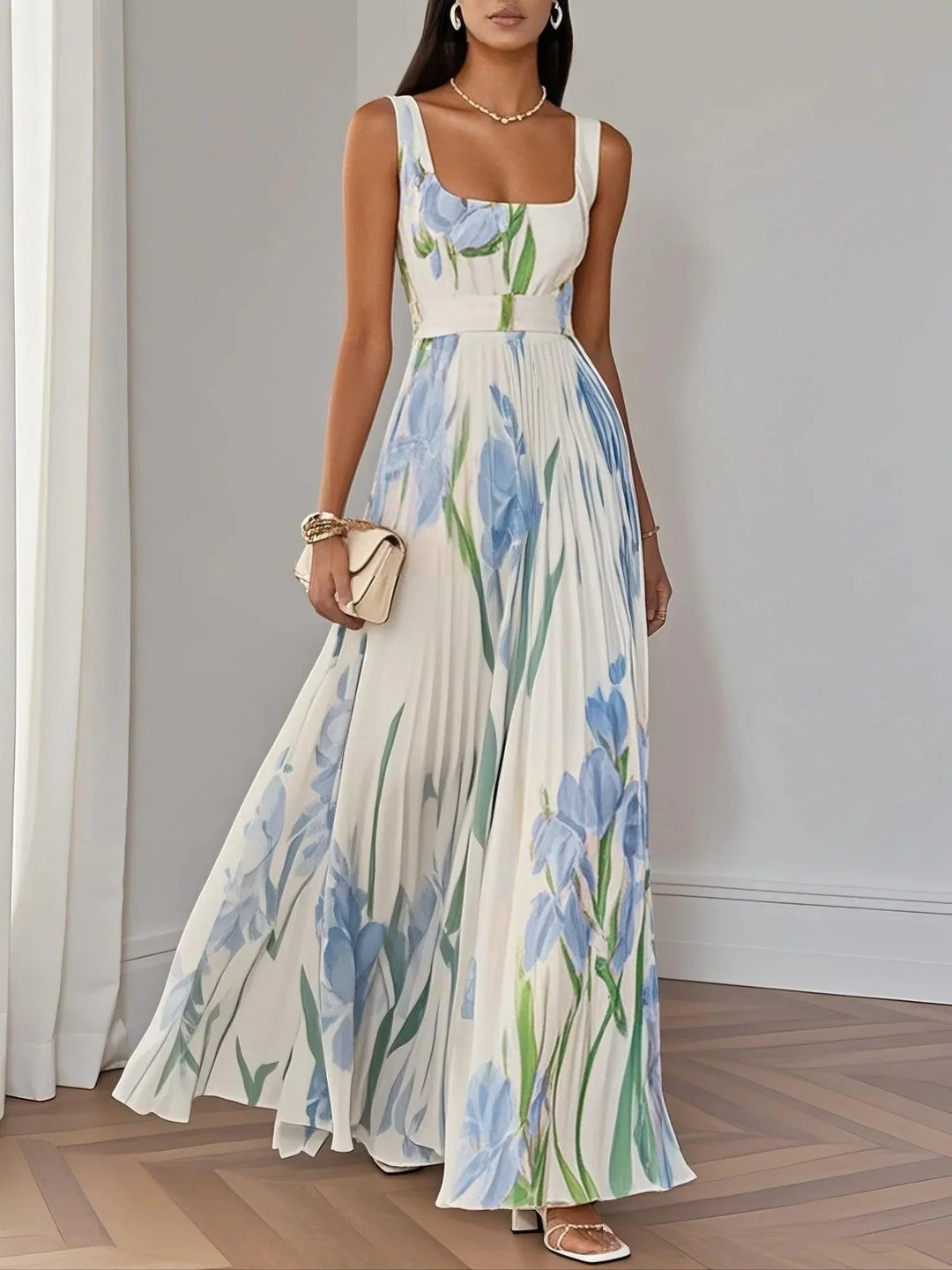 Olivia | Flowy Pleated A-Line Dress
