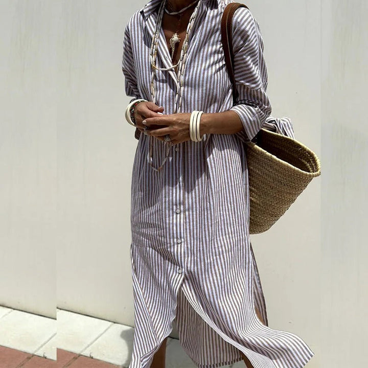 Ava | Relaxed Striped V-Neck Dress